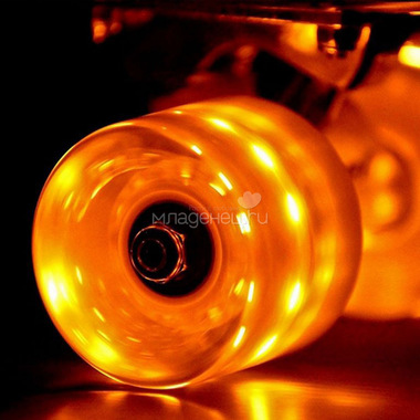 Скейтборд RT Classic 22" 56x15 YQHJ-11 пластик со светящимися колесами Оранжевый 2