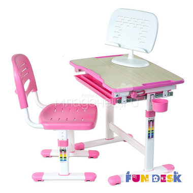 Набор мебели FunDesk PICCOLINO парта и стул Pink 2