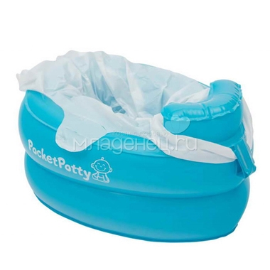 Горшок надувной Roxy-Kids PocketPotty со сменными пакетами (голубой) 1