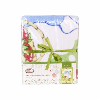 Одеяло Baby Nice байковое 100% хлопок 85х115 Земляничная поляна (голубой, розовый, зеленый) 7