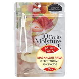 Маска для лица Japan Gals Pure5 Essential (7 шт) с экстрактами 10 фруктов