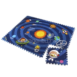 Детский развивающий коврик-пазл Mambobaby двухсторонний Солнечная система 180х135х2