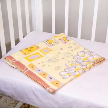 Одеяло Baby Nice байковое 100% хлопок 85х115 Паровозик (салатовый, бежевый) 3