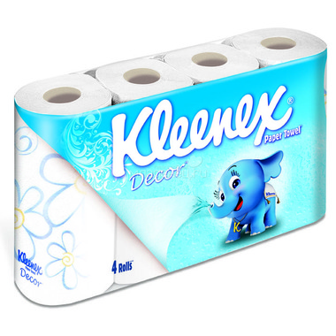 Полотенца бумажные Kleenex декор (2 слоя) 4 шт 0