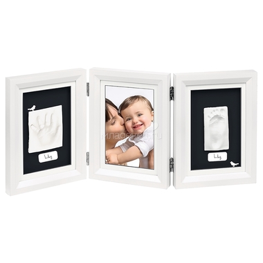 Рамочка Baby Art Double Print Frame (тройная) Белая (подложка черная) 0