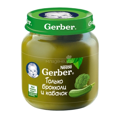 Пюре Gerber овощное 130 гр Брокколи кабачок (1 ступень) 0
