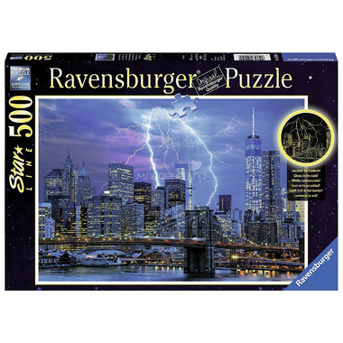 Пазл Ravensburger 500 элементов Молния над Нью-Йорком 1