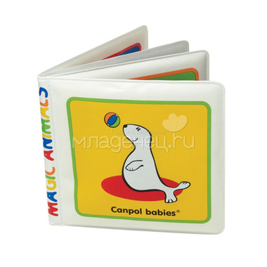 Игрушка для ванны Canpol Babies Книжка-пищалка Забавные животные для купания с 3 мес. (меняющая цвет) 1