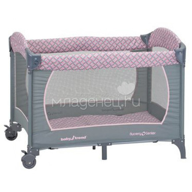 Манеж-кровать Baby Trend Серый и Розовый 1