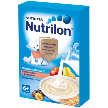 Каша Nutrilon молочная 225 гр Пшеничная с фруктами (с 6 мес) 0