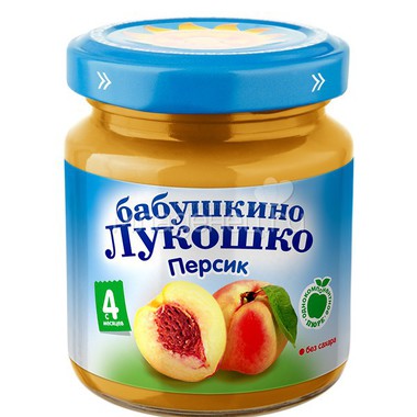 Пюре Бабушкино лукошко фруктовое 100 гр Персик (с 4 мес) 0