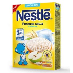 Каша Nestle молочная 250 гр Рисовая с яблоком (1 ступень)