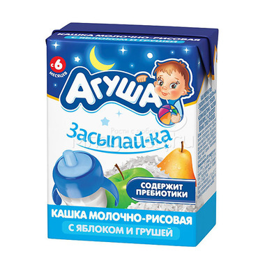 Каша Агуша Засыпай-ка молочная 200 гр Рисовая с яблоком и грушей (с 6 мес) 0