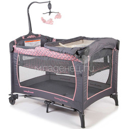 Манеж-кровать Baby Trend Серый и Розовый