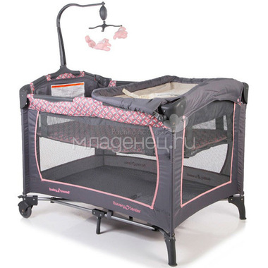 Манеж-кровать Baby Trend Серый и Розовый 0