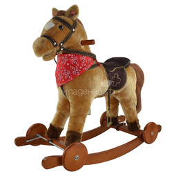 Качалка-Лошадка Pituso Fandango с колесами Светло-коричневый