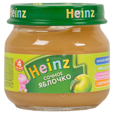 Пюре Heinz фруктовое 80 гр Сочное яблочко (с 4 мес) 0