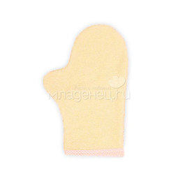 Полотенце-уголок Осьминожка с рукавичкой махровое Желтое