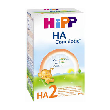 Заменитель Hipp HA Combiotic  500 гр №2 (с 6 мес) 0
