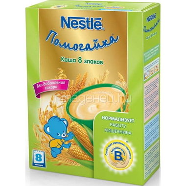 Каша Nestle Помогайка безмолочная 200 гр 8 злаков (с 8 мес) 0