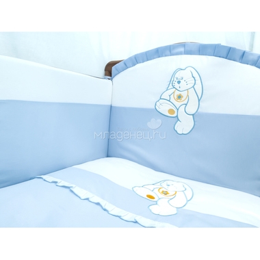 Борт в кроватку Сонный гномик Пушистик Голубой 3