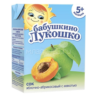 Сок Бабушкино лукошко 200 мл (тетрапак) Яблоко абрикос (с 5 мес) 0