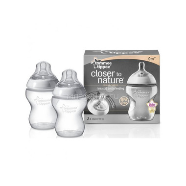 Бутылочки Tommee tippee Closer to nature 260 мл 2 шт (с 0 мес) 0