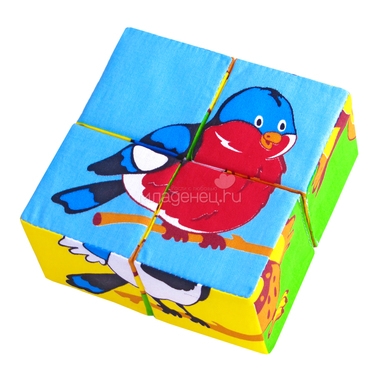 Набор Мякиши из 4 кубиков Собери картинку Птицы 3