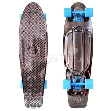 Скейтборд Y-SCOO Big Fishskateboard metallic 27" винил 68,6х19 с сумкой Black Bronzat/Blue 0