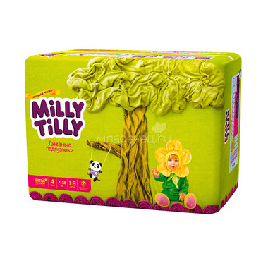 Подгузники Milly Tilly дневные Maxi 7-18 кг (18 шт) Размер 4 0