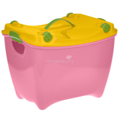 Ящик для хранения игрушек М пластика Супер-Пупер розовый 0