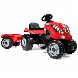 Трактор педальный Smoby XL с прицепом Красный 142х44х54.5 см