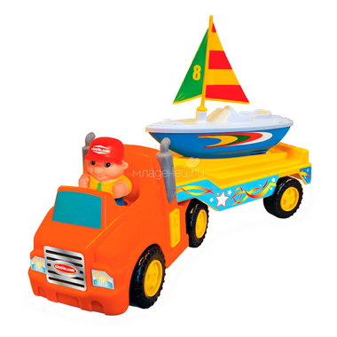 Развивающая игрушка Kiddieland Трейлер с яхтой без мотора 1