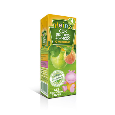 Сок Heinz 200 мл Яблочно-абрикосовый с мякотью (с 5 мес) 0