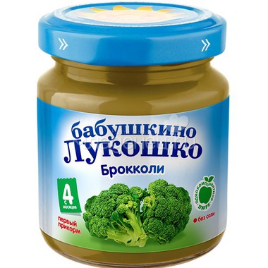 Пюре Бабушкино лукошко овощное 100 гр Брокколи (с 4 мес) 0