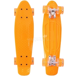Скейтборд RT Classic 26" 67х18 YWHJ-28 пластик со светящимися колесами Оранжевый