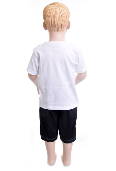 Комплект Дисней Микки футболка с коротким рукавом (рисунок галстук)и шорты, для мальчика. Голубой  1