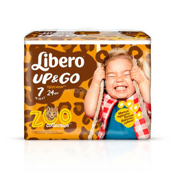 Трусики Libero Up&amp;Go Zoo Collection Size 7 (16-26кг) 24 шт