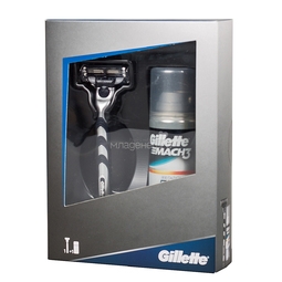 Набор Gillette Mach3 Бритва с 1 сменной кассетой + Гель для бритья 75мл