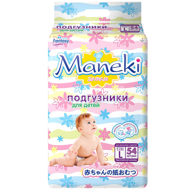 Подгузники Maneki Fantasy 9-14 кг (54 шт) Размер L 0
