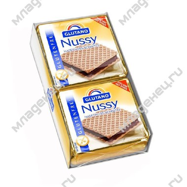 Вафли Glutano 42 гр Nussy с шоколадноореховой начинкой 0