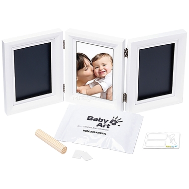 Рамочка Baby Art Double Print Frame (тройная) Белая (подложка черная) 1