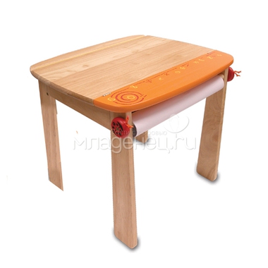 Стол I`m Toy для рисования Оранжевый с держателем для рулона бумаги и контейнером 0