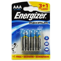 Батарейка Energizer Алкалиновая Maximum мизинец 3+1