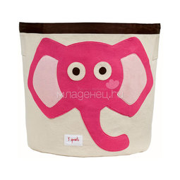 Корзина для хранения 3 Sprouts Розовый слонёнок (Pink Elephant) Арт. 67501