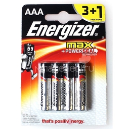 Батарейка Energizer Алкалиновая MАХ E92 мизинец  3+1шт
