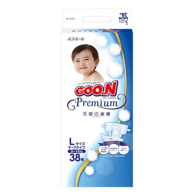 Подгузники Goon Premium 9-14 кг (38 шт) Размер L 0