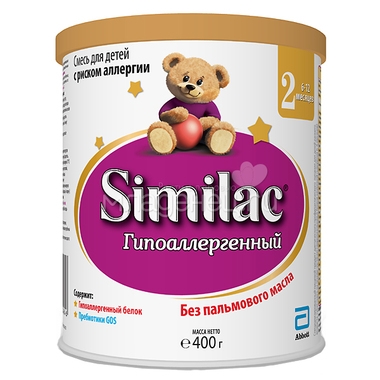 Заменитель Similac Гипоаллергенный 400 гр №2 (с 6 мес) 0