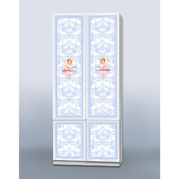 Шкаф Кроватка5 с дверками Романтические ангелочки