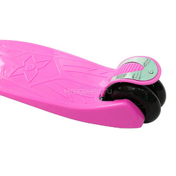 Самокат Y-SCOO maxi A-20 Shine со светящими колесами Pink